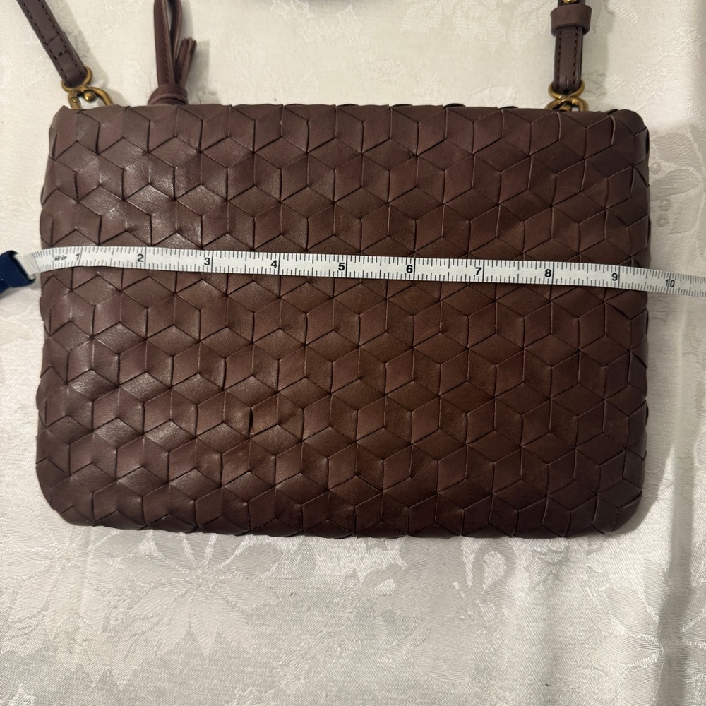MADEWELL The Puff Crossbody Bag Woven Leather Edition Chocolate Brown - Picture 5 of 7
